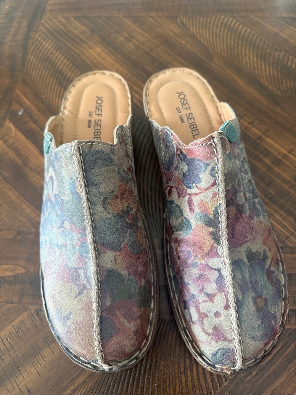 Josef Seibel Multicolor Floral Slip-On Clog Mules
